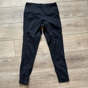 Yogalicious Leggings Womens Size medium Black Mesh side details‎